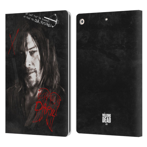 AMC The Walking Dead Daryl Dixon Iconic Grafitti Leather Book Wallet Case Cover For Apple iPad 10.2 2019/2020/2021