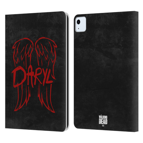 AMC The Walking Dead Daryl Dixon Iconic Wings Logo Leather Book Wallet Case Cover For Apple iPad Air 11 2020/2022/2024