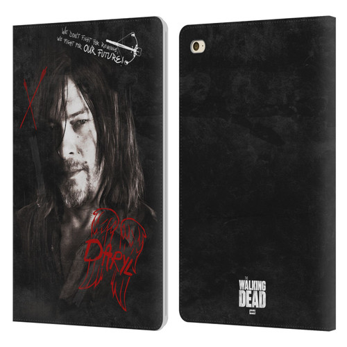 AMC The Walking Dead Daryl Dixon Iconic Grafitti Leather Book Wallet Case Cover For Apple iPad mini 4