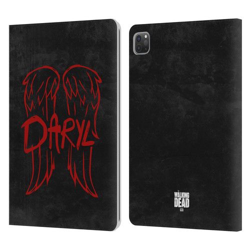 AMC The Walking Dead Daryl Dixon Iconic Wings Logo Leather Book Wallet Case Cover For Apple iPad Pro 11 2020 / 2021 / 2022