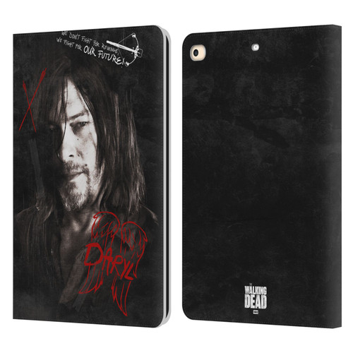 AMC The Walking Dead Daryl Dixon Iconic Grafitti Leather Book Wallet Case Cover For Apple iPad 9.7 2017 / iPad 9.7 2018