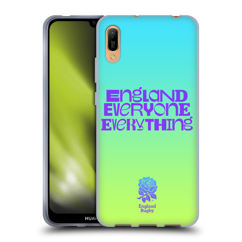 England Rugby Union This Rose Means Everything Slogan in Cyan Soft Gel Case for Huawei Y6 Pro (2019)
