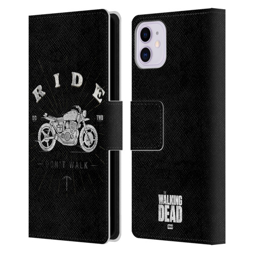 AMC The Walking Dead Daryl Dixon Iconic Ride Don't Walk Leather Book Wallet Case Cover For Apple iPhone 11