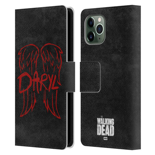 AMC The Walking Dead Daryl Dixon Iconic Wings Logo Leather Book Wallet Case Cover For Apple iPhone 11 Pro