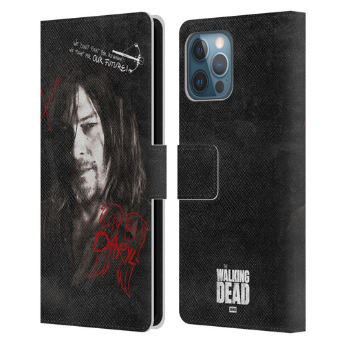 AMC The Walking Dead Daryl Dixon Iconic Grafitti Leather Book Wallet Case Cover For Apple iPhone 12 Pro Max