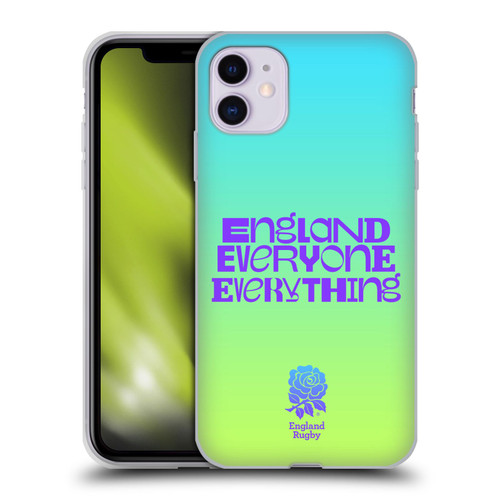 England Rugby Union This Rose Means Everything Slogan in Cyan Soft Gel Case for Apple iPhone 11