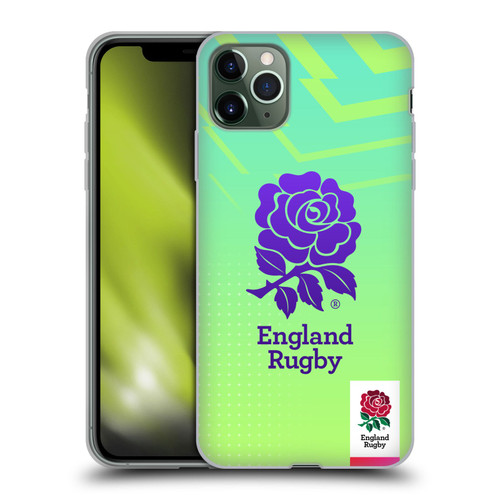 England Rugby Union This Rose Means Everything Logo in Neon Green Soft Gel Case for Apple iPhone 11 Pro Max