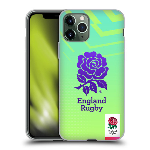England Rugby Union This Rose Means Everything Logo in Neon Green Soft Gel Case for Apple iPhone 11 Pro