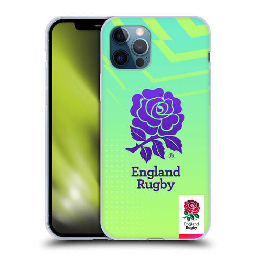 England Rugby Union This Rose Means Everything Logo in Neon Green Soft Gel Case for Apple iPhone 12 / iPhone 12 Pro