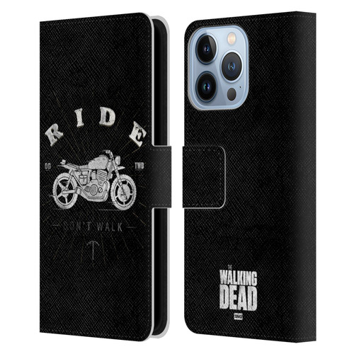 AMC The Walking Dead Daryl Dixon Iconic Ride Don't Walk Leather Book Wallet Case Cover For Apple iPhone 13 Pro