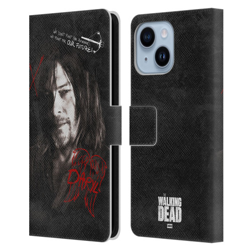 AMC The Walking Dead Daryl Dixon Iconic Grafitti Leather Book Wallet Case Cover For Apple iPhone 14 Plus