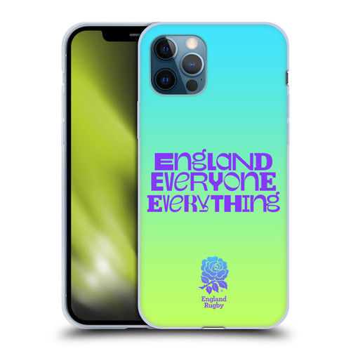 England Rugby Union This Rose Means Everything Slogan in Cyan Soft Gel Case for Apple iPhone 12 / iPhone 12 Pro