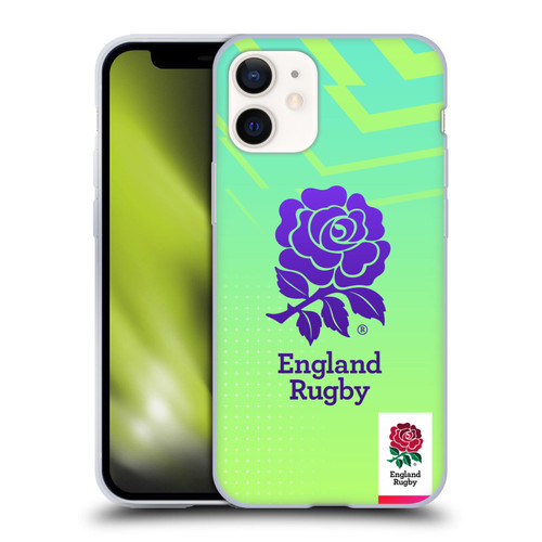 England Rugby Union This Rose Means Everything Logo in Neon Green Soft Gel Case for Apple iPhone 12 Mini