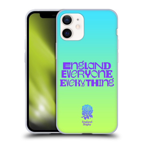 England Rugby Union This Rose Means Everything Slogan in Cyan Soft Gel Case for Apple iPhone 12 Mini