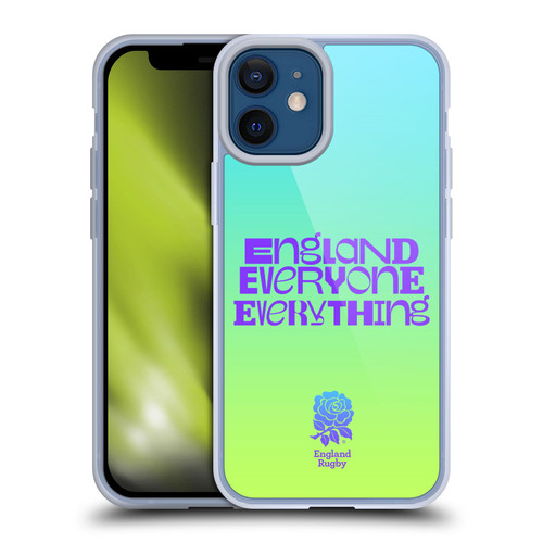 England Rugby Union This Rose Means Everything Slogan in Cyan Soft Gel Case for Apple iPhone 12 Mini