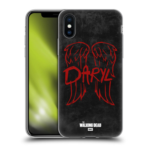 AMC The Walking Dead Daryl Dixon Iconic Wings Logo Soft Gel Case for Apple iPhone X / iPhone XS