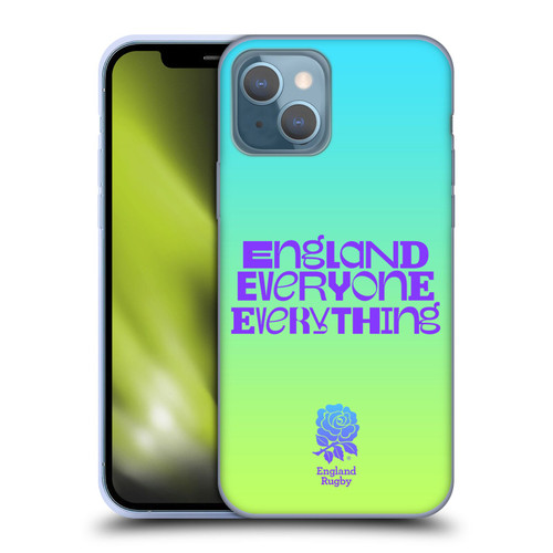 England Rugby Union This Rose Means Everything Slogan in Cyan Soft Gel Case for Apple iPhone 13
