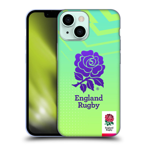 England Rugby Union This Rose Means Everything Logo in Neon Green Soft Gel Case for Apple iPhone 13 Mini