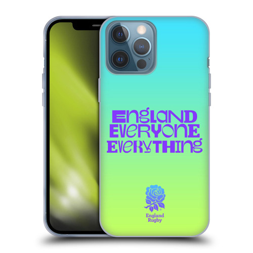 England Rugby Union This Rose Means Everything Slogan in Cyan Soft Gel Case for Apple iPhone 13 Pro Max