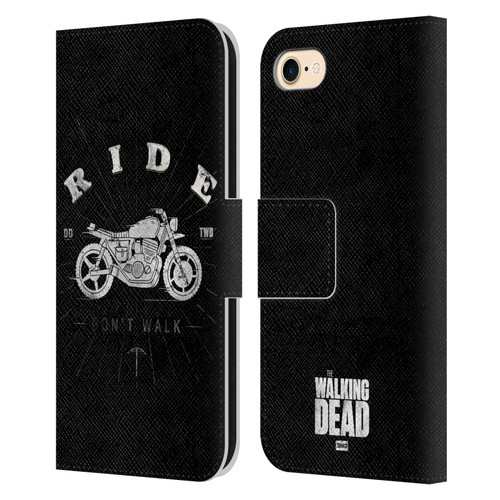 AMC The Walking Dead Daryl Dixon Iconic Ride Don't Walk Leather Book Wallet Case Cover For Apple iPhone 7 / 8 / SE 2020 & 2022