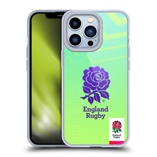 England Rugby Union This Rose Means Everything Logo in Neon Green Soft Gel Case for Apple iPhone 13 Pro