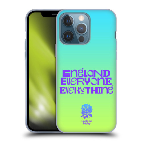 England Rugby Union This Rose Means Everything Slogan in Cyan Soft Gel Case for Apple iPhone 13 Pro