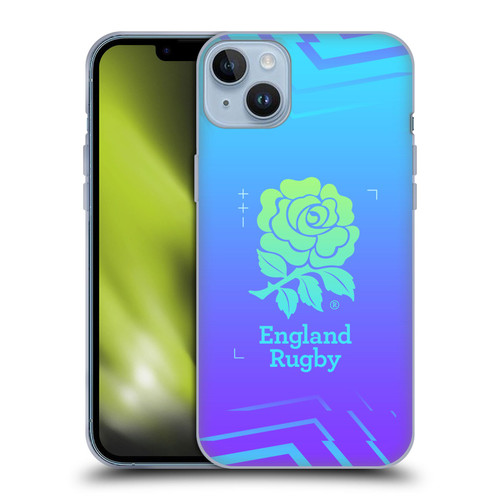 England Rugby Union This Rose Means Everything Logo in Purple Soft Gel Case for Apple iPhone 14 Plus