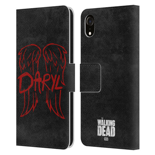 AMC The Walking Dead Daryl Dixon Iconic Wings Logo Leather Book Wallet Case Cover For Apple iPhone XR