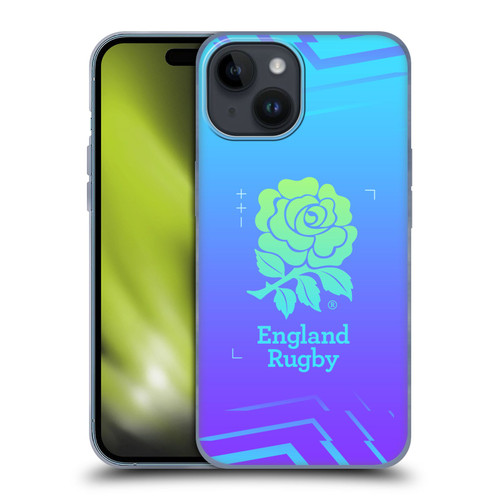 England Rugby Union This Rose Means Everything Logo in Purple Soft Gel Case for Apple iPhone 15