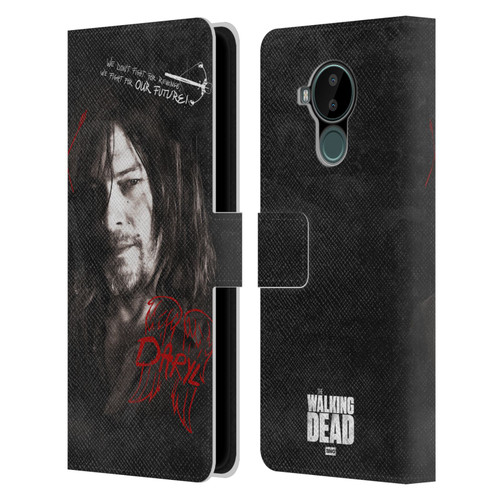 AMC The Walking Dead Daryl Dixon Iconic Grafitti Leather Book Wallet Case Cover For Nokia C30