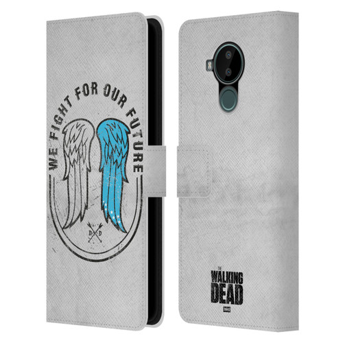 AMC The Walking Dead Daryl Dixon Iconic Wings Leather Book Wallet Case Cover For Nokia C30