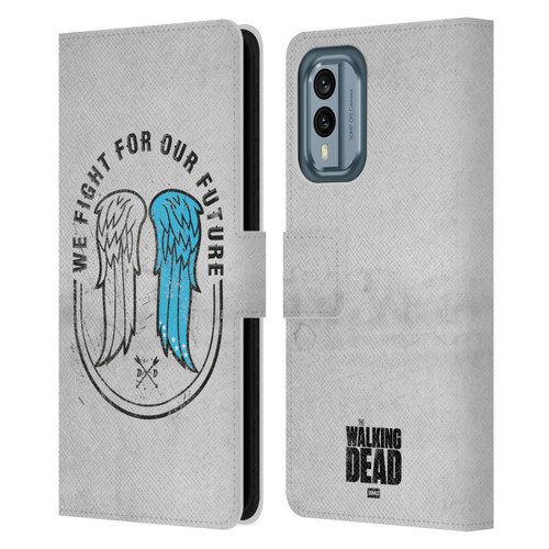 AMC The Walking Dead Daryl Dixon Iconic Wings Leather Book Wallet Case Cover For Nokia X30