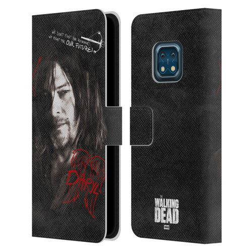 AMC The Walking Dead Daryl Dixon Iconic Grafitti Leather Book Wallet Case Cover For Nokia XR20