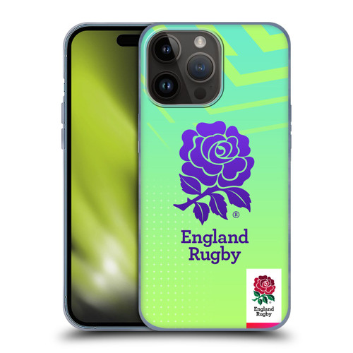 England Rugby Union This Rose Means Everything Logo in Neon Green Soft Gel Case for Apple iPhone 15 Pro Max