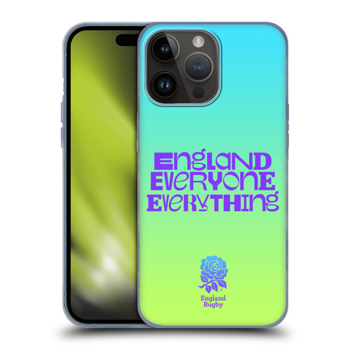 England Rugby Union This Rose Means Everything Slogan in Cyan Soft Gel Case for Apple iPhone 15 Pro Max