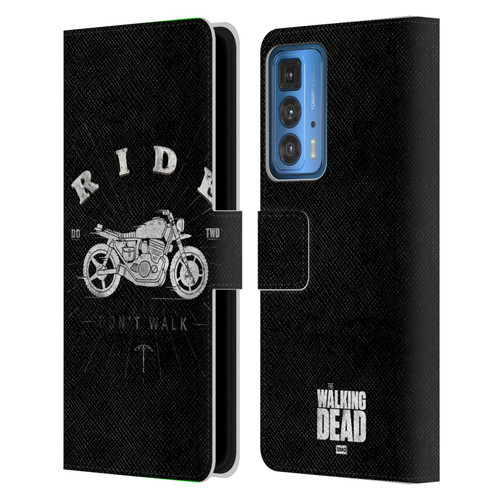 AMC The Walking Dead Daryl Dixon Iconic Ride Don't Walk Leather Book Wallet Case Cover For Motorola Edge (2022)