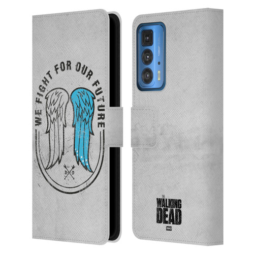 AMC The Walking Dead Daryl Dixon Iconic Wings Leather Book Wallet Case Cover For Motorola Edge 20 Pro