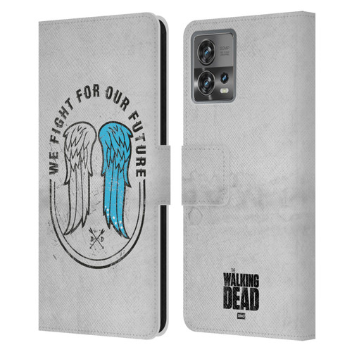 AMC The Walking Dead Daryl Dixon Iconic Wings Leather Book Wallet Case Cover For Motorola Moto Edge 30 Fusion