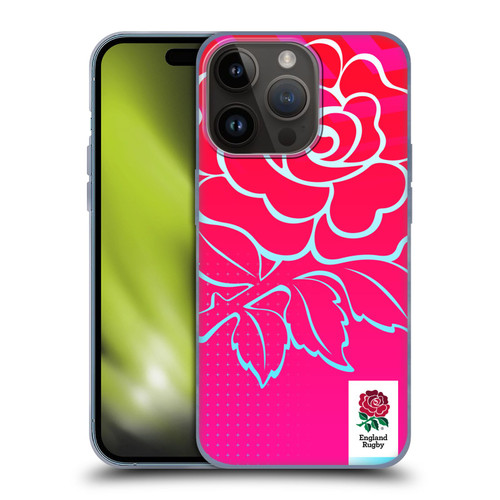 England Rugby Union This Rose Means Everything Oversized Logo Soft Gel Case for Apple iPhone 15 Pro
