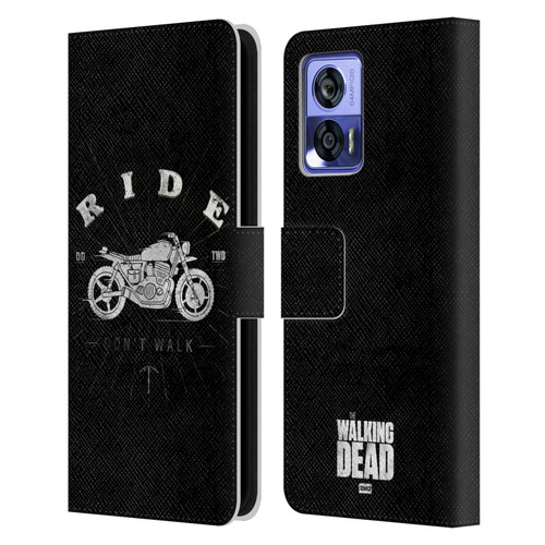 AMC The Walking Dead Daryl Dixon Iconic Ride Don't Walk Leather Book Wallet Case Cover For Motorola Edge 30 Neo 5G