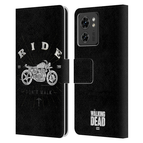 AMC The Walking Dead Daryl Dixon Iconic Ride Don't Walk Leather Book Wallet Case Cover For Motorola Moto Edge 40