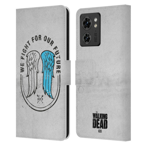 AMC The Walking Dead Daryl Dixon Iconic Wings Leather Book Wallet Case Cover For Motorola Moto Edge 40