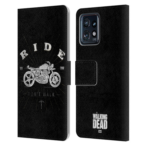 AMC The Walking Dead Daryl Dixon Iconic Ride Don't Walk Leather Book Wallet Case Cover For Motorola Moto Edge 40 Pro