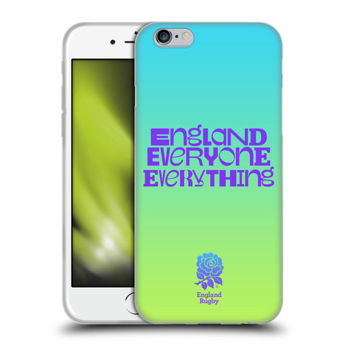 England Rugby Union This Rose Means Everything Slogan in Cyan Soft Gel Case for Apple iPhone 6 / iPhone 6s