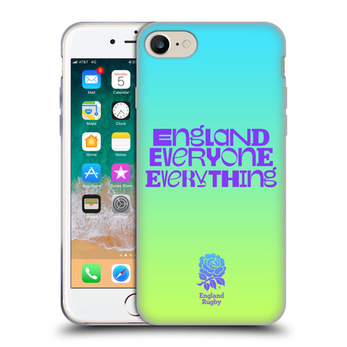 England Rugby Union This Rose Means Everything Slogan in Cyan Soft Gel Case for Apple iPhone 7 / 8 / SE 2020 & 2022