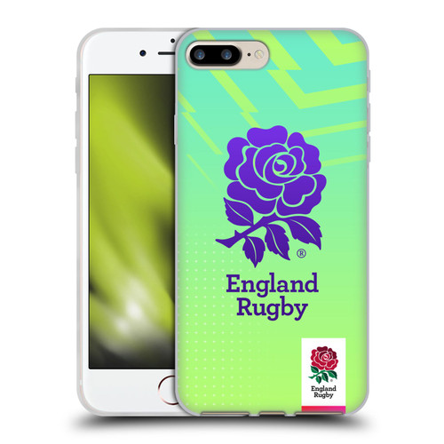 England Rugby Union This Rose Means Everything Logo in Neon Green Soft Gel Case for Apple iPhone 7 Plus / iPhone 8 Plus