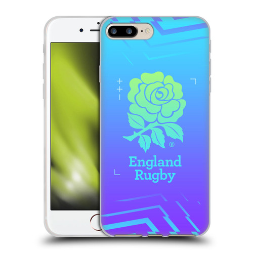 England Rugby Union This Rose Means Everything Logo in Purple Soft Gel Case for Apple iPhone 7 Plus / iPhone 8 Plus