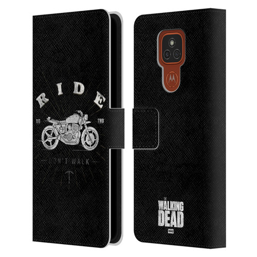 AMC The Walking Dead Daryl Dixon Iconic Ride Don't Walk Leather Book Wallet Case Cover For Motorola Moto E7 Plus