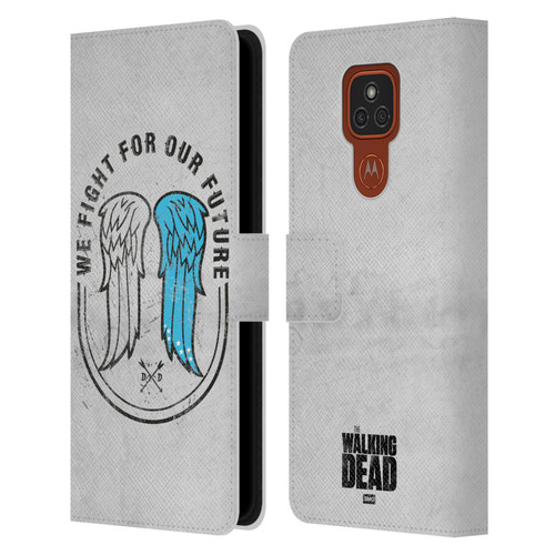 AMC The Walking Dead Daryl Dixon Iconic Wings Leather Book Wallet Case Cover For Motorola Moto E7 Plus