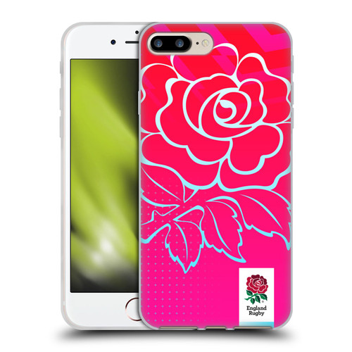 England Rugby Union This Rose Means Everything Oversized Logo Soft Gel Case for Apple iPhone 7 Plus / iPhone 8 Plus